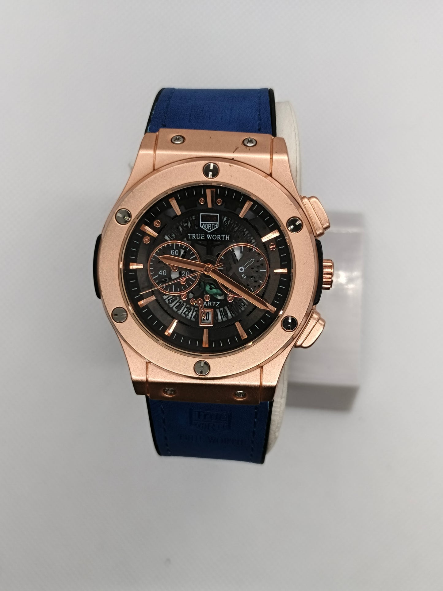 Watch in leather strap